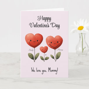 Feliz Día de San Valentín, tarjeta de papá y bebé,