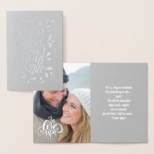 Feliz Día de San Valentín tarjeta de Relieve metal