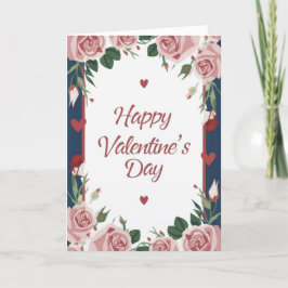 Feliz Día de San Valentín, tarjeta de Rosa floral