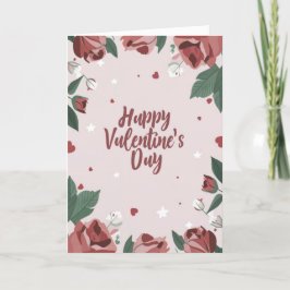 Feliz Día de San Valentín, tarjeta de Rosa floral