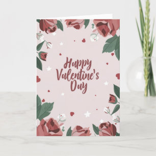 Feliz Día de San Valentín, tarjeta de Rosa floral