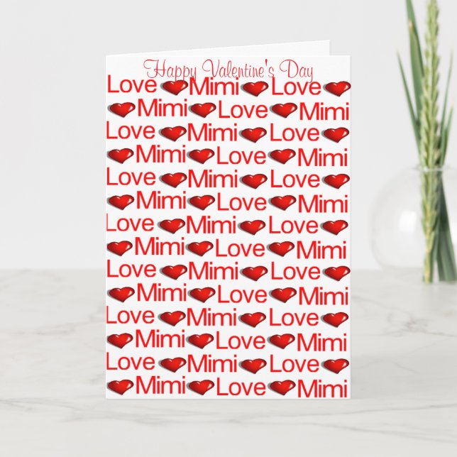 Feliz Día de San Valentín Tarjeta de saludo Mimi R (Anverso)