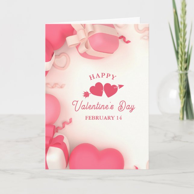 Feliz día de San Valentín Tarjeta festiva doblada (Anverso)
