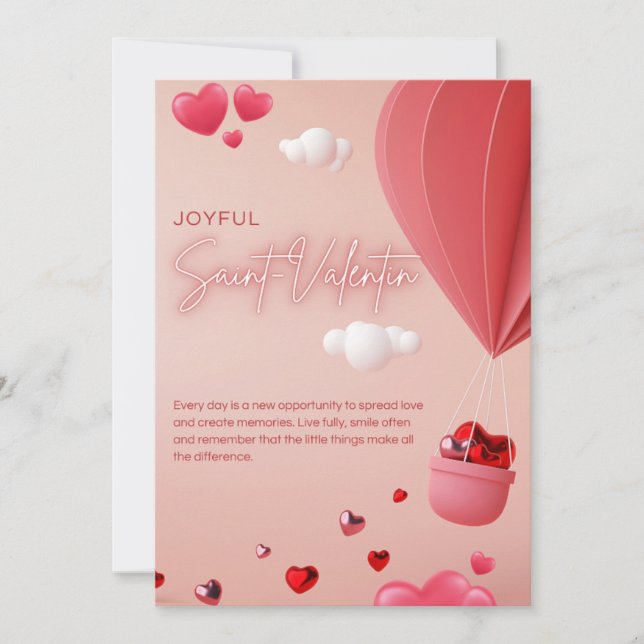 Feliz Día de San Valentín tarjeta imprimible - Esp (Anverso)