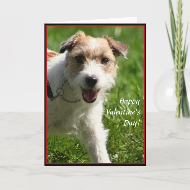 Feliz día de San Valentín tarjeta Jack Russell Ter (Anverso)