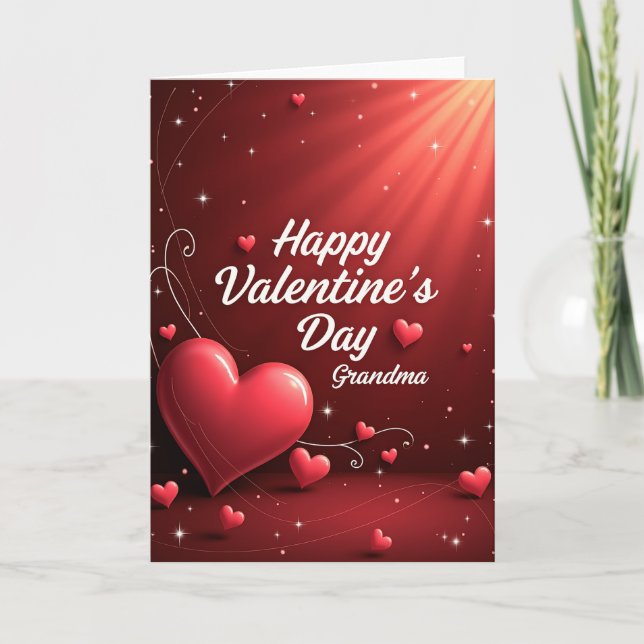 Feliz Día de San Valentín Tarjeta para Abuela (Anverso)