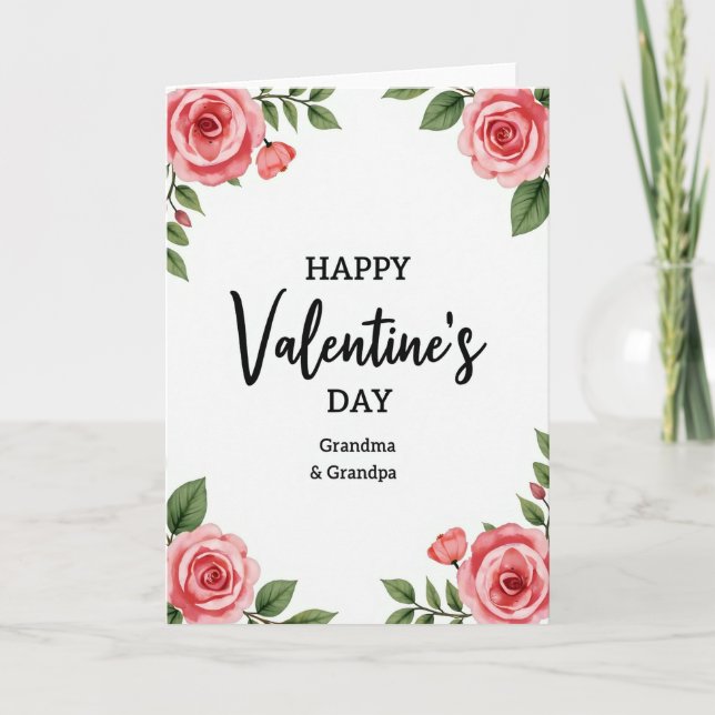 Feliz Día de San Valentín Tarjeta para Abuelos (Anverso)
