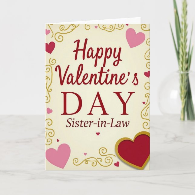 Feliz Día de San Valentín Tarjeta para Cuñada (Anverso)