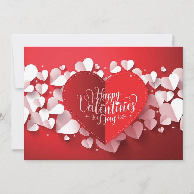 Feliz Día de San Valentín Tarjeta Plana (Anverso)