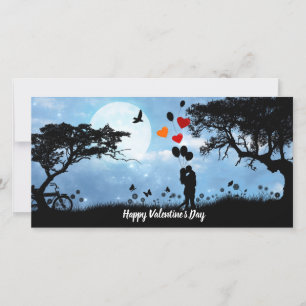Feliz día de San Valentín Tarjeta plana de pareja