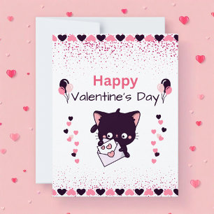 Feliz día de San Valentín Tarjeta plana para niños