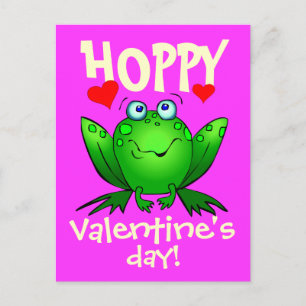 Feliz día de San Valentín Tarjeta postal de rana d