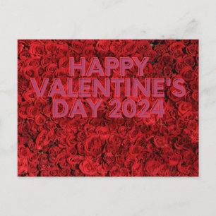 Feliz día de San Valentín tarjeta postal de rosa r