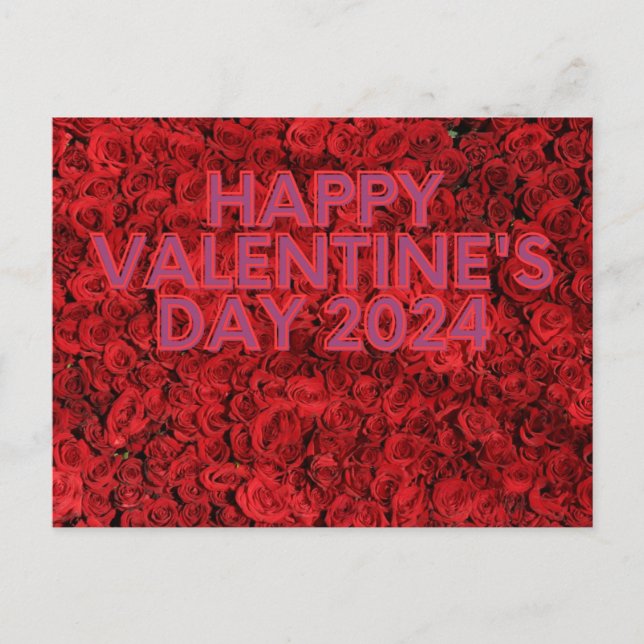 Feliz día de San Valentín tarjeta postal de rosa r (Anverso)