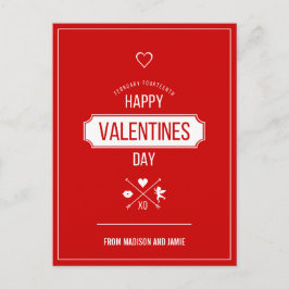 Feliz Día de San Valentín tarjeta postal de símbol