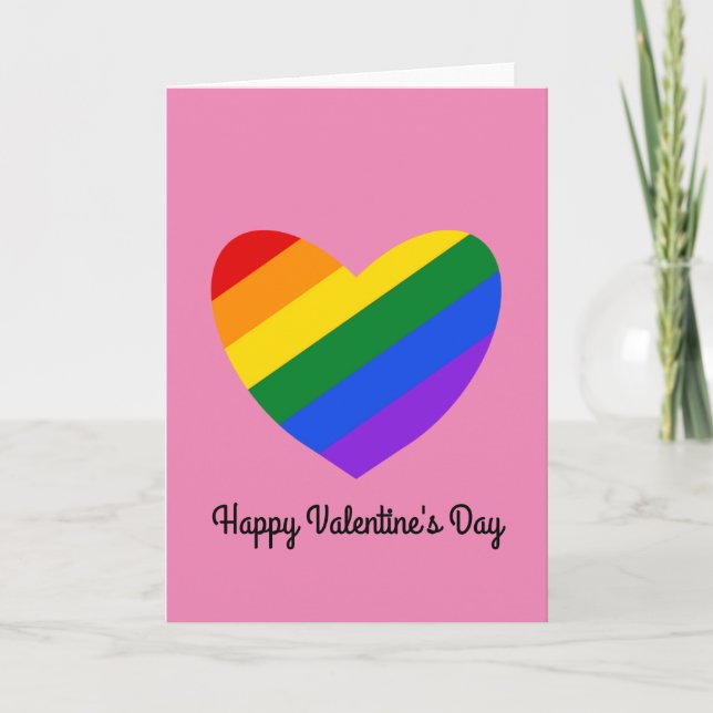Feliz Día de San Valentín, tarjeta Rainbow Heart # (Anverso)