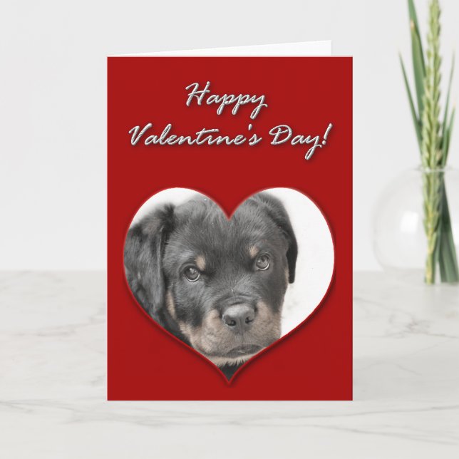 Feliz Día de San Valentín, tarjeta Rottweiler (Anverso)