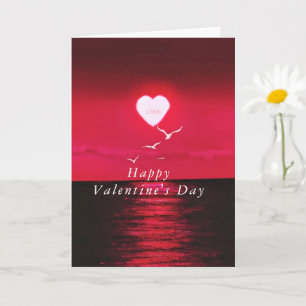 Feliz Día de San Valentín tarjeta Sea Sunset Love