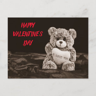 Feliz Día de San Valentín Teddy Bear tarjeta posta