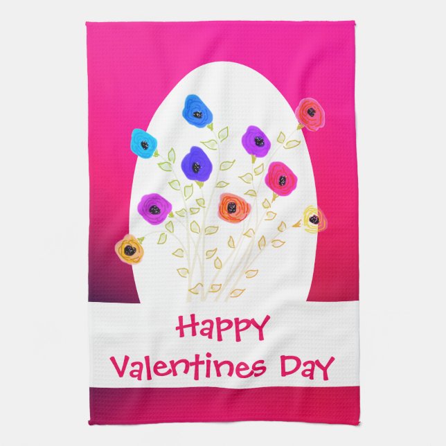 Feliz Día de San Valentín toalla de cocina (Vertical)