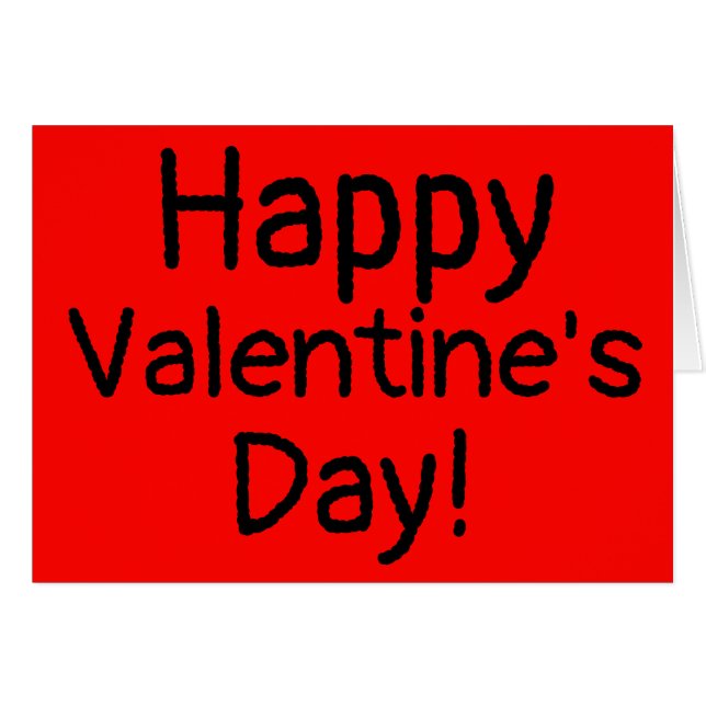 Feliz Día de San Valentín, toda la tarjeta roja (Anverso (Horizontal))
