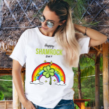 Feliz Día de Shamrock en camiseta