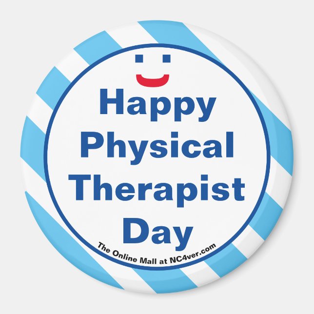 Feliz Día de Terapia Física Sonrisa Imán Divertido (Frente)