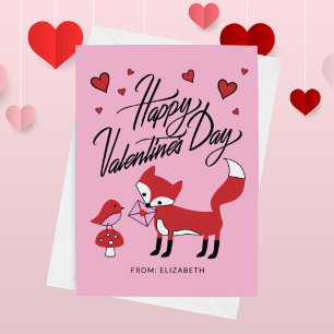 FELIZ DÍA DE VALENTINE, Amigo Fox Y Bird