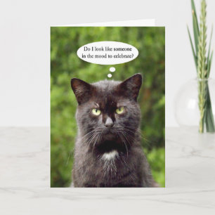 Feliz Día del Grouch tarjeta de saludo de gato neg