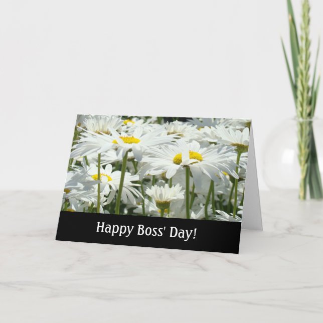 ¡Feliz Día del Jefe! Tarjetas Flores de margarita  (Anverso)