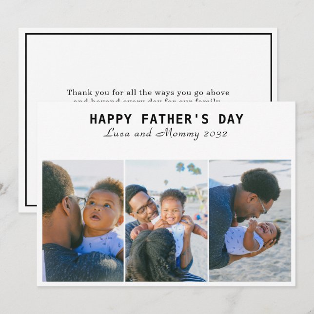 Feliz Día del Padre 3 tarjeta de vacaciones de Col (Anverso / Reverso)