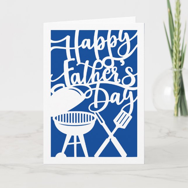 Feliz Día del Padre BBQ papel cortar tarjeta de sa (Anverso)