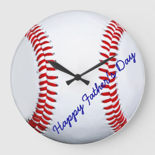 Feliz Día del Padre Béisbol Gran reloj de pared