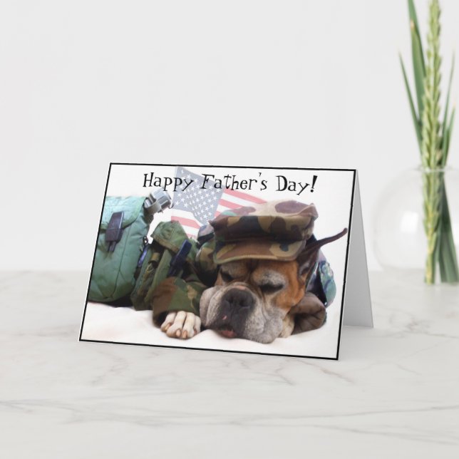 Feliz Día del Padre Boxer Dog Tarjeta de felicitac (Anverso)