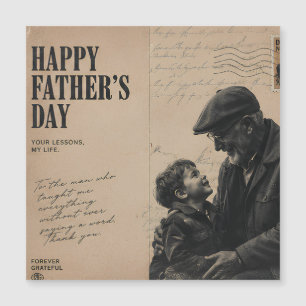 Feliz Día del Padre Carta Vintage y Abuelo