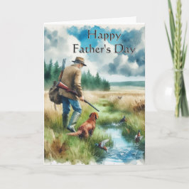 Feliz Día del Padre Cazando Tarjeta de Saludo