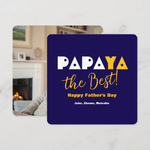 Feliz Día del Padre   Cita divertida azul y amaril