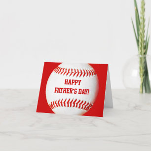 Feliz Día del Padre con tarjeta de béisbol