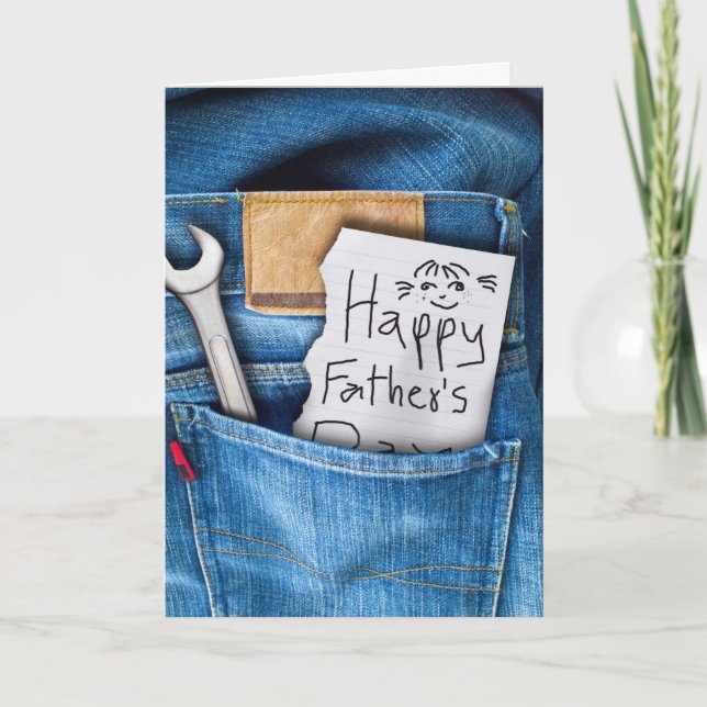 Feliz Día del Padre con tarjeta de felicitación de (Anverso)