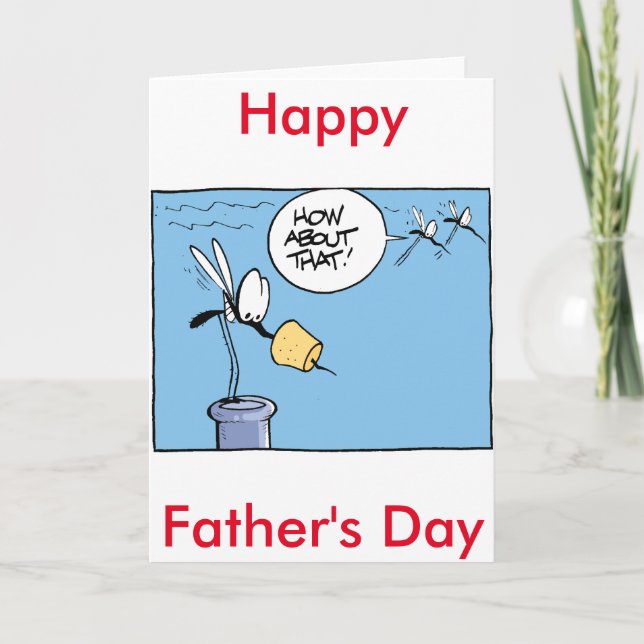 Feliz Día del Padre con tarjeta de humor para vino (Anverso)