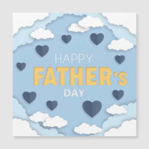 Feliz Día del Padre corazones azules en el cielo