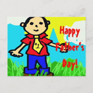Feliz Día del Padre en la postal "Crayon"