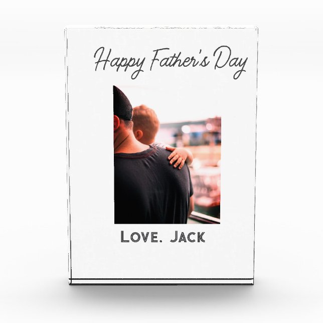 Feliz día del padre foto padre simple amor moderno (Anverso)