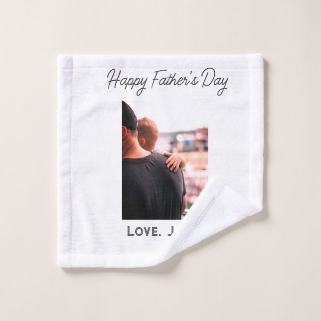 Feliz día del padre foto padre simple amor moderno (Toallita)