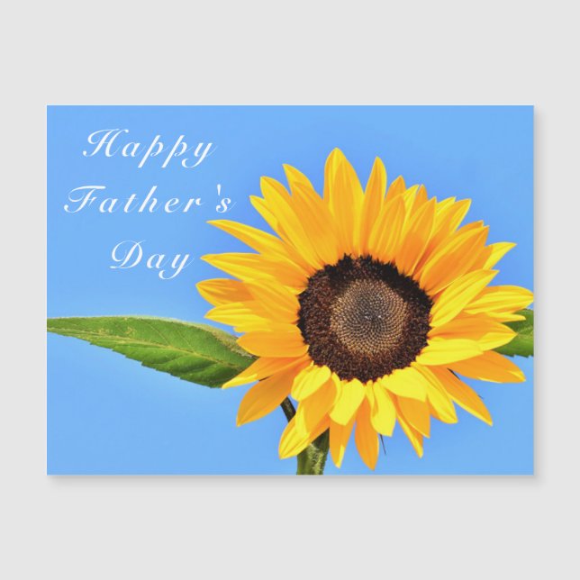 Feliz Día del Padre Girasol Amarillo en el cielo a (Anverso)