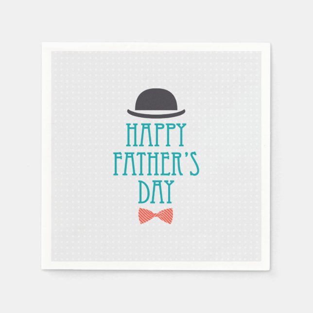 Feliz Día del Padre Gorra y Bow Tie | Servilleta (Anverso)