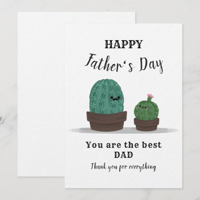 Feliz Día del Padre Gracias tarjeta (Anverso / Reverso)