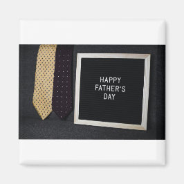 Feliz Día del Padre, imán negro clásico