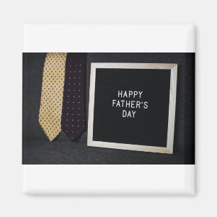 Feliz Día del Padre, imán negro clásico