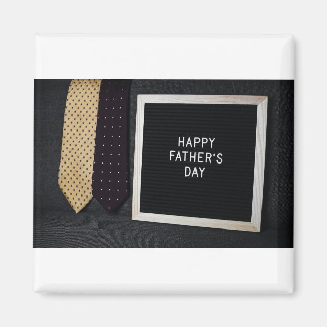 Feliz Día del Padre, imán negro clásico (Frente)